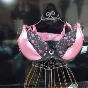 Rampage Pink and Black Lace Bra